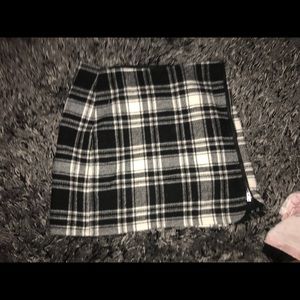 Black and white plaid mini skirt